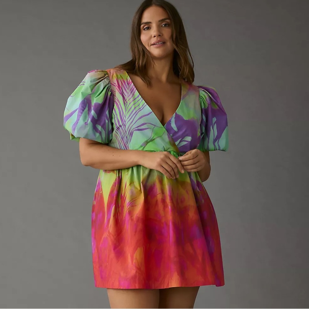 NWT Anthropologie Plenty by Tracy Reese Puff-Sleeve Surplice Dress. Size XS - Picture 5 of 6